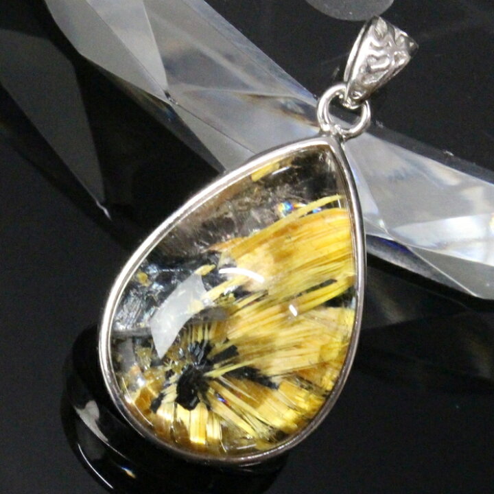 ⭐︎【天然】ゴールド ルチル クオーツ ペンダントトップ 13.7g  