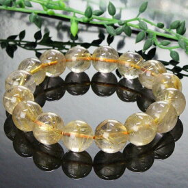 【品質に自信あり 一点物現物 14mm】ルチルクォーツ ブレスレット 金針水晶 金運 財運 ルチルクォーツ ブレスレット Bracelet 腕輪 バングル ルチルクォーツブレスレット 天然石 ブレスレット パワーストーン 限定 一点物 ルチルクォーツ