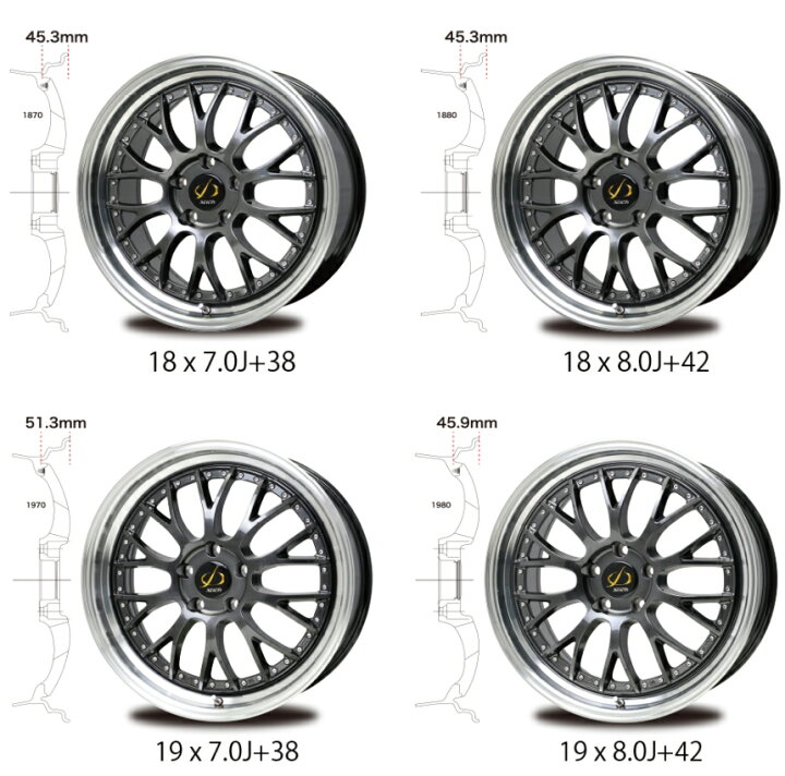 楽天市場】[ホイール1本(単品)] Stich Mesh NR 18インチ×7.0J PCD 