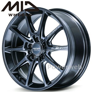 [zC[̂ݒPi4{Zbg] MID RMP Racing R25 plus 18C`×8.5J PCDF100 F5 CZbgF45 fB[v`^Vo[