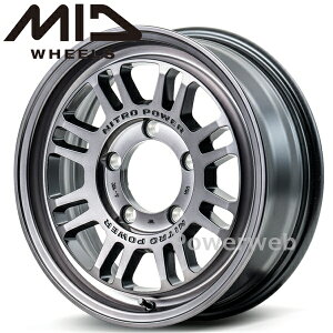 [�z�C�[��1�{(�P�i)] MID NITRO POWER M16 ASSAULT 16�C���`×5.5J PCD�F139.7 �����F5 �C���Z�b�g�F20 �X�e�B�[���N���A
