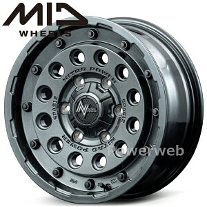 [�z�C�[���̂ݒP�i4�{�Z�b�g] MID NITRO POWER H12 SHOTGUN Tactical Edition 16�C���`×6.5J PCD�F139.7 �����F6 �C���Z�b�g�F38 �K�����^���V���o�[