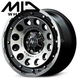 [�z�C�[���̂ݒP�i4�{�Z�b�g] MID NITRO POWER H12 SHOTGUN (�V���b�g�K��) 16�C���`×7.0J PCD�F114.3 �����F5 �C���Z�b�g�F40 �u���b�N�N���A/�}�V�j���O (BKM) �}���J�T�[�r�X