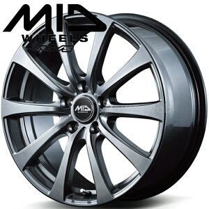 [�z�C�[���̂ݒP�i4�{�Z�b�g] MID WHEELS New G-10 (G10) 17�C���`×6.5J PCD�F120 �����F5 �C���Z�b�g�F40 ���^���b�N�O���[ (MGL) �}���J�T�[�r�X
