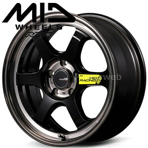 [�z�C�[��1�{(�P�i)] MID RACING R06 17�C���`×6.5J PCD�F139.7 �����F6 �C���Z�b�g�F38 �u���b�N�N���A�|���b�V�� (BKP) �}���J�T�[�r�X