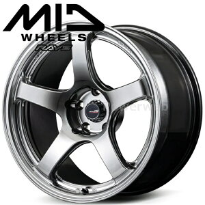 [�z�C�[��1�{(�P�i)] MID RACING R50 EVO 18�C���`×10.5J PCD�F114.3 �����F5 �C���Z�b�g�F22 �n�C�p�[�V���o�[ (HIS) �}���J�T�[�r�X