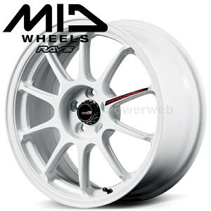 [�z�C�[��1�{(�P�i)] MID RACING R10 EVO 17�C���`×7.5J PCD�F100 �����F4 �C���Z�b�g�F45 �z���C�g (WHI) �}���J�T�[�r�X