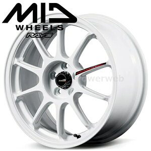 [�z�C�[��1�{(�P�i)] MID RACING R10 EVO 17�C���`×7.5J PCD�F114.3 �����F5 �C���Z�b�g�F48 �z���C�g (WHI) �}���J�T�[�r�X