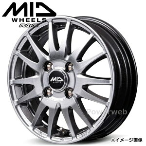 [�z�C�[���̂ݒP�i4�{�Z�b�g] MID WHEELS GriD (�O���b�h) 13�C���`×4.0J PCD�F100 �����F4 �C���Z�b�g�F43 ���^���b�N�O���[ (MGR) �}���J�T�[�r�X