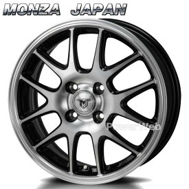 [ホイールのみ単品4本セット] MONZA JAPAN JP STYLE MJ02 17インチ×6.5J PCD：100 穴数：4 インセット：40 ブラックメタリック/ポリッシュ
