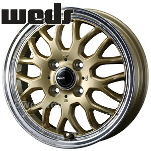 [�z�C�[��1�{(�P�i)] Weds GYRAFT 9M 14�C���`×4.5J PCD�F100 �����F4 �C���Z�b�g�F45 �S�[���h/�����|���b�V�� (GLD)