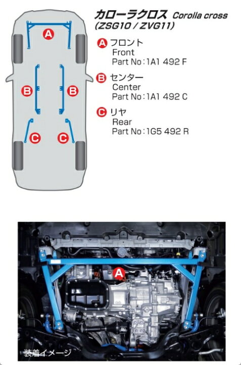 楽天市場】CUSCO (クスコ) 1A1 492 C パワーブレース センター トヨタ 