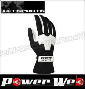 FET SPORT (FET スポーツ) 3Dライトウェイトグローブ カラー:ブラック/ホワイト サイズ:M 【代金引換不可商品】