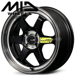 MID RACING R06 15�C���` 5.0J PCD:100 ����:4 inset:45 �u���b�N�N���A�|���b�V�� (BKP) �}���J�T�[�r�X [�z�C�[��4�{�Z�b�g]