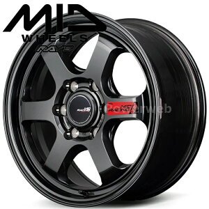 MID RACING R06 18�C���` 8.0J PCD:139.7 ����:6 inset:55 �N���X�^���u���b�N (CBK) �}���J�T�[�r�X [�z�C�[��1�{]
