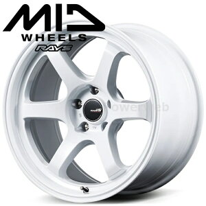MID RACING R06 15�C���` 5.0J PCD:100 ����:4 inset:45 �z���C�g (WHI) �}���J�T�[�r�X [�z�C�[��4�{�Z�b�g]