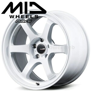 MID RACING R06 18�C���` 7.5J PCD:114.3 ����:5 inset:50 �z���C�g (WHI) �}���J�T�[�r�X [�z�C�[��1�{]
