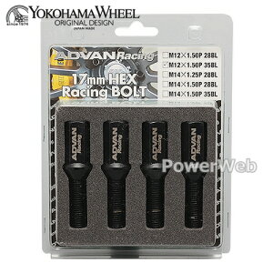 [Z9562] YOKOHAMA WHEEL ADVAN Racing ���[�V���O�{���g M12×P1.5 17HEX ��:35mm 4��
