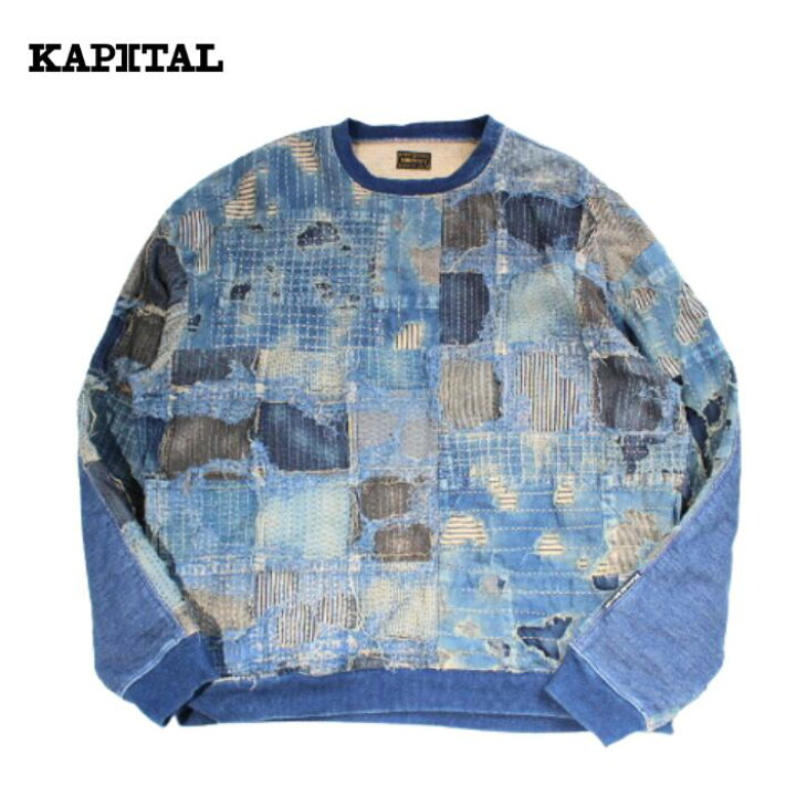 楽天市場】KAPITAL kapital BORO×IDG裏毛 2TONE BIGスウェット  