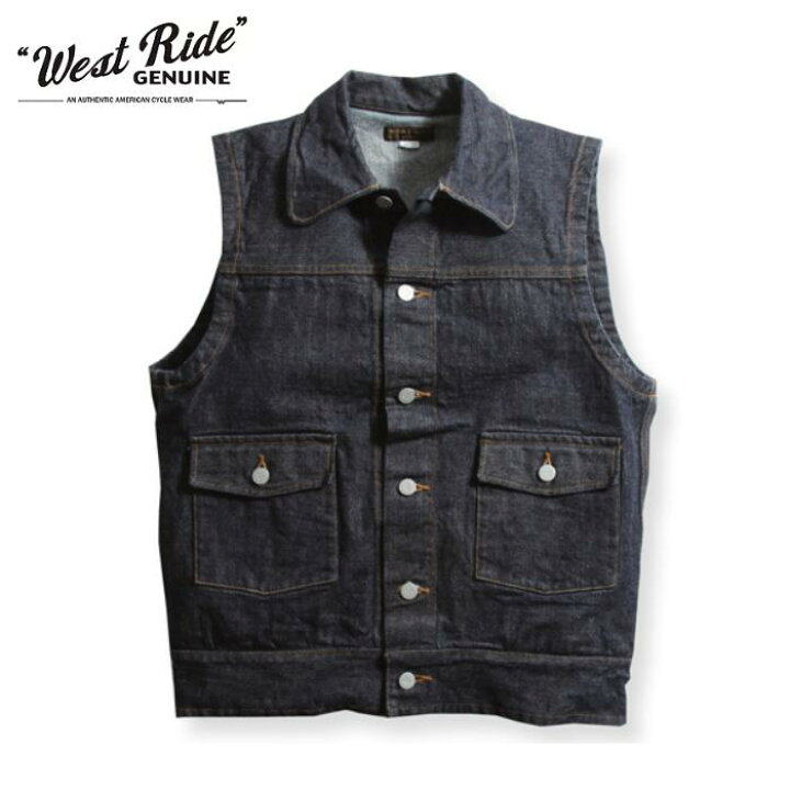 楽天市場】gm/ WEST RIDE ウエストライド SWASTIKA DENIM VEST BLUE 