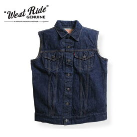 gm/ WEST RIDE ウエストライド 1965J VEST BLUE メンズ デニム ベスト バイク バイカー アメカジ west ride