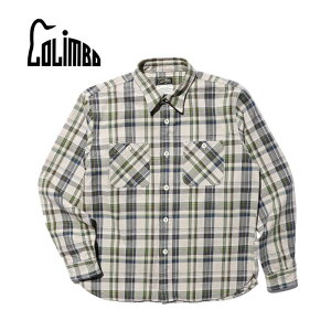 gm/ COLIMBO�@ZZ-0311 crow dog flannel shirt cream check�@�R�����{ �N���E�h�b�O�t�����l���V���c xxl �A���J�W colimbo