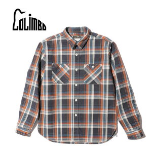 gm/ COLIMBO�@ZA-0318 crow dog flannel shirt bleu check�@�R�����{ �N���E�h�b�O�t�����l���V���c ���� �A���J�W colimbo