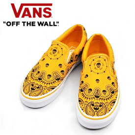 VANS ヴァンズ classic slip-on クラシックスリッポン スケート スケシュー 靴 レディース レディーススニーカー バンダナ柄 おしゃれ おしゃれスニーカー イエロー 黄色 23cm 5 BANDANA