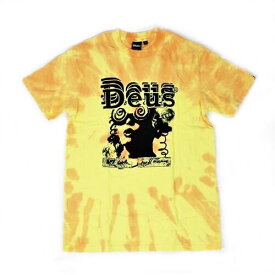 Deus Ex Machina デウス エクス マキナ JUKEBOX RECYCLED TIE DYE TEE デウスエクスマキナ tシャツ メンズ ブランド 半袖 タイダイ柄 トップス 半袖tシャツ タイダイ 総柄 おしゃれ お洒落 XS S M 黄色 イエロー 綿100% コットン100% レディース