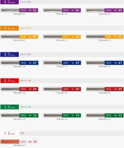 RN V[v֐c 0.3mmA0.5mmA0.7mmA0.9mmA1.3mm 2B / B / HB