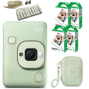 �`�F�L instax mini LiPlay ���v���C �O���[�� &�����P�[�X&�t�B����40��&�K�[�����h(4�_�Z�b�g)