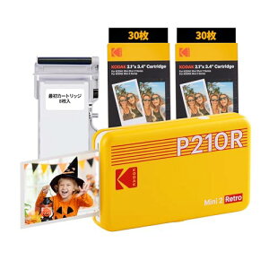 KODAK Mini 2 Retro �X�}�z�v�����^�[(5×7.6cm) 4PASS 38������ �C�G���[