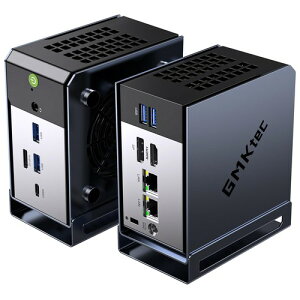 GMKtec AI Mini PC AMD Ryzen AI 9 HX-370(�ő�5.1GHz 12�R�A/24�X���b�h)���� 32GB LPDDR5X 7500MHz + 1TB PCIe 4.0 SSD Windows 11 Pro�Ή� 3���8K�o�� �f���A��2.5Gbps LAN�EWiFi 6�EUSB4�EOculink�|�[�g �É��݌v EVO-X1