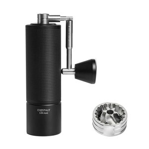 TIMEMORE C3S Max �R�[�q�[�~�� �蓮�܂��ݎ��n���h���^�C�����A�e��30g CNC�X�e�����X�|�~���`�o���A���������\�Ȑݒ�A����/���s/�L�����v�p�_�u���x�A�����O�ʒu���߁A�M�t�g�I�u���b�N