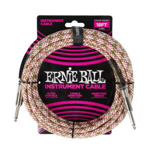 ERNIE BALL 6430 �y��p�V�[���h�P�[�u�� 18�t�B�[�g BRAIDED INSTRUMENT CABLE 5.49m �G�������h�E�A�[�K�C��