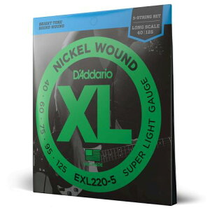 D'Addario �_�_���I �x�[�X�� �j�b�P�� Long Scale 5�� .040-.125 EXL220-5