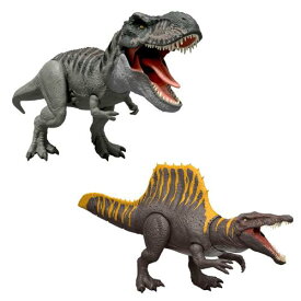 マテル ジュラシックワールド(JURASSIC WORLD) ひかってほえるT-レックスとほえるスピノサウルス 2体組 子供向けフィギュア 恐竜 おもちゃ 4歳から マルチ JGB56-JCH02_AS14