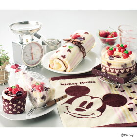 【50%OFF!!】【Disney/ディズニー】ディズニーキャラクターがかわいいケーキタオルに大変身!【ミッキーマウスチョコレートロールケーキ】