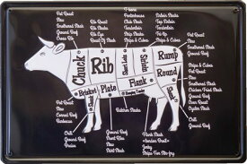 アンティークメタルエンボスプレート(S)AntiqueMetal Emboss PlateS-Size【Z227－BEEF PART】