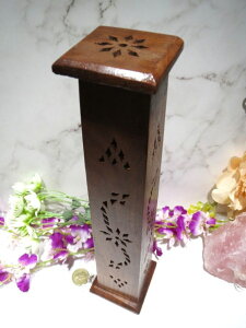 �C���h��蒼�A���V�[�V�����E�b�h���������� BOX�c�^�^�C�v�X�e�B�b�N�E�R�[�����pMade in IndiaSheesham-Wood Incense-holderBOX Vertical-TypeStick�Econe Two-ways�y�������āz�y�������āz�y������z