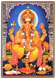 インドの神様 ガネーシャ神お守りカード×1枚[002]India God【Ganesa】Small Card (Charm)【富】【商業】【学問】【繁栄】【成功】【群衆の長】
