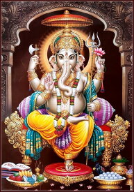 インドの神様 ガネーシャ神お守りカード×1枚[010]ラミネート加工済みIndia God【Ganesa】Small Card (Charm)【富】【商業】【学問】【繁栄】【成功】【群衆の長】