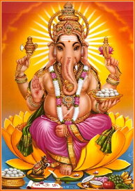 インドの神様 ガネーシャ神お守りカード×1枚[012]India God【Ganesa】Small Card (Charm)【富】【商業】【学問】【繁栄】【成功】【群衆の長】