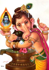 インドの神様 ガネーシャ神お守りカード×1枚[018]India God【Ganesa】Small Card (Charm)【富】【商業】【学問】【繁栄】【成功】【群衆の長】