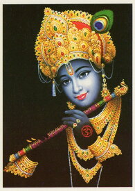 インドの神様 クリシュナ神のお守りカード(小)×1枚[001]India God【krishna】Small Card(charm) 【神聖】【知】【愛】【美】【魅力】【魅了】【お守り】