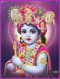 インドの神様 クリシュナ神(幼少期)のお守りカード(小)×1枚[003]India God【krishna(Childhood)】Small Card(charm) 【神聖】【知】【愛】【美】【魅力】【魅了】【お守り】