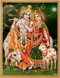インドの神様 クリシュナ＆ラーダのお守りカード(小)×1枚[003]India God【krishna＆radha】Small Card(charm) 【神聖】【知】【愛】【美】【魅力】【魅了】【お守り】