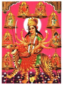 インドの神様 ドゥルガー神お守りカード×1枚[001]India God【Durga】Small Card (Charm)【戦い】【破壊】【殺戮】【討伐】【戦争】【勝利】【正義】【新生】