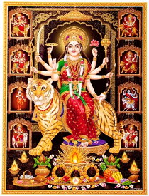 インドの神様 ドゥルガー神お守りカード×1枚[004]India God【Durga】Small Card (Charm)【戦い】【破壊】【殺戮】【討伐】【戦争】【勝利】【正義】【新生】