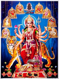 インドの神様 ドゥルガー神お守りカード×1枚[006]India God【Durga】Small Card (Charm)【戦い】【破壊】【殺戮】【討伐】【戦争】【勝利】【正義】【新生】